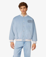 Load image into Gallery viewer, Graffiti-Logo Varsity Bomber | Unisex Coats & Jackets Light Blue | GCDS®