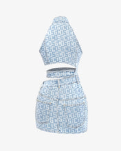 Load image into Gallery viewer, Belted Monogram Denim Dress
