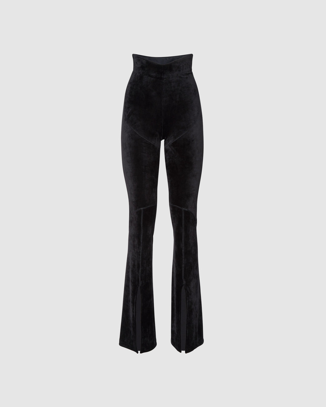 Stretch velvet trousers: Women Trousers Black | GCDS
