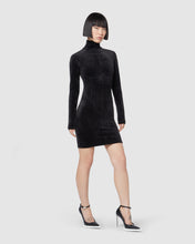 Load image into Gallery viewer, Stretch velvet mini dress: Women Dresses Black | GCDS
