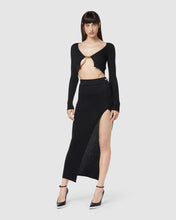 Load image into Gallery viewer, Lurex long skirt: Women Skirt Black | GCDS

