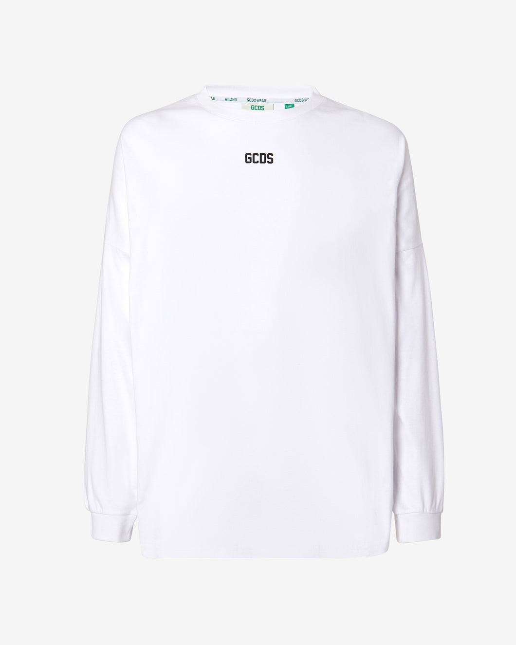 Eco Logo Long Sleeves T-shirt | Men T-shirts White | GCDS