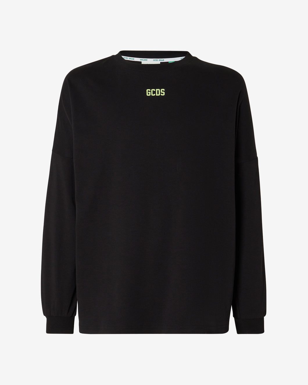 Eco Logo Long Sleeves T-shirt | Men T-shirts Lime | GCDS