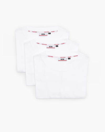 Three-Pack Cotton T-Shirt | Men T-shirts White | GCDS