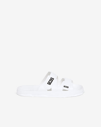 Rubber Gcds Slides | Unisex Shoes White | GCDS