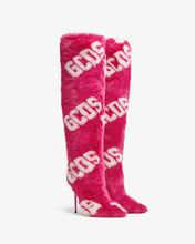 Load image into Gallery viewer, Faux Fur Logo Boots | Women Boots Fuchsia | GCDS®
