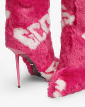 Load image into Gallery viewer, Faux Fur Logo Boots | Women Boots Fuchsia | GCDS®
