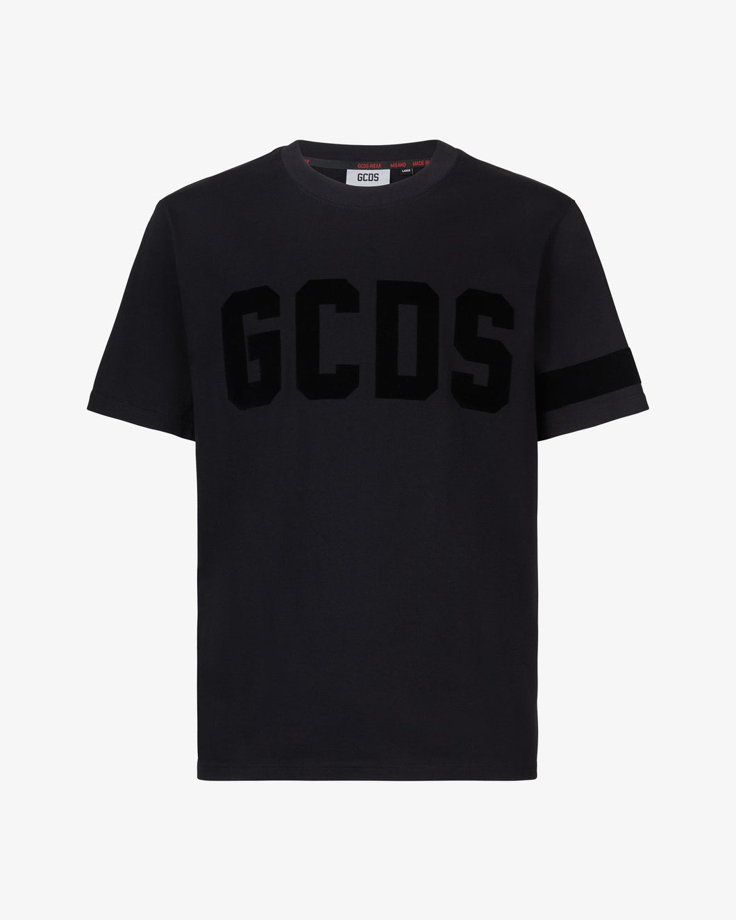 Gcds Logo Velvet T-Shirt | Men T-shirts Black | GCDS®