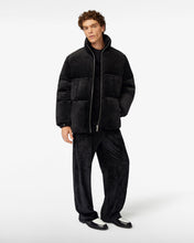 Load image into Gallery viewer, Gcds Logo Band Velvet Puffer Jacket | Unisex Coats &amp; Jackets Black | GCDS®
