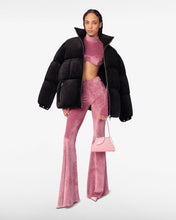 Load image into Gallery viewer, Gcds Logo Band Velvet Puffer Jacket | Unisex Coats &amp; Jackets Black | GCDS®
