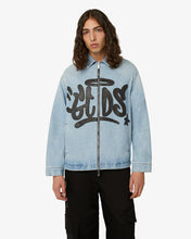 Load image into Gallery viewer, Gcds Graffiti Harrington Denim Jacket | Men Coats &amp; Jackets Light Blue | GCDS®
