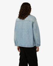Load image into Gallery viewer, Gcds Graffiti Harrington Denim Jacket | Men Coats &amp; Jackets Light Blue | GCDS®
