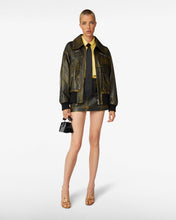 Load image into Gallery viewer, Workwear Rub-Off Leather Bomber | Unisex Coats &amp; Jackets Black | GCDS®
