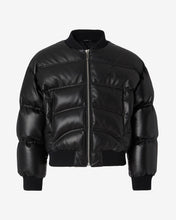 Load image into Gallery viewer, Leather Puffer Bomber | Men Coats &amp; Jackets Black | GCDS®

