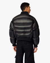 Load image into Gallery viewer, Leather Puffer Bomber | Men Coats &amp; Jackets Black | GCDS®
