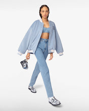 Load image into Gallery viewer, Graffiti-Logo Varsity Bomber | Unisex Coats &amp; Jackets Light Blue | GCDS®
