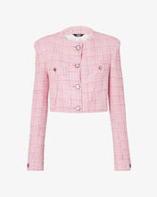 Load image into Gallery viewer, Tweed Cropped Jacket | Women Coats &amp; Jackets Pink | GCDS®
