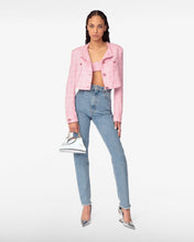 Load image into Gallery viewer, Tweed Cropped Jacket | Women Coats &amp; Jackets Pink | GCDS®
