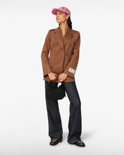 Load image into Gallery viewer, Pinstripe Clip Blazer | Women Coats &amp; Jackets Brown | GCDS®
