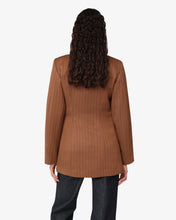 Load image into Gallery viewer, Pinstripe Clip Blazer | Women Coats &amp; Jackets Brown | GCDS®
