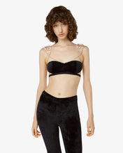 Load image into Gallery viewer, Gcds Bling Velvet Bra | Women Tops Black | GCDS®
