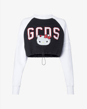 Load image into Gallery viewer, Hello Kitty cropped sweatshirt: Women Hoodies Black | GCDS
