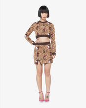 Load image into Gallery viewer, Hello Kitty monogram mini skirt: Women Skirt Brown | GCDS
