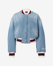 Load image into Gallery viewer, Hello Kitty Denim Bomber | Women Outerwear New Light Blue | GCDS Spring/Summer 2023
