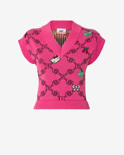 Load image into Gallery viewer, Hello Kitty Jacquard Vest | Women Knitwear Fuchsia | GCDS Spring/Summer 2023
