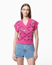 Load image into Gallery viewer, Hello Kitty Jacquard Vest | Women Knitwear Fuchsia | GCDS Spring/Summer 2023
