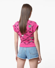 Load image into Gallery viewer, Hello Kitty Jacquard Vest | Women Knitwear Fuchsia | GCDS Spring/Summer 2023
