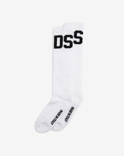 Load image into Gallery viewer, Mid Calf Band Logo Socks | Men Socks White | GCDS Spring/Summer 2023
