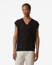 Load image into Gallery viewer, Gcds Monogram Macramè Gilet | Men Knitwear Black | GCDS Spring/Summer 2023
