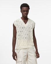 Load image into Gallery viewer, Gcds Monogram Macramè Gilet | Men Knitwear Off White | GCDS Spring/Summer 2023
