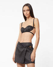 Load image into Gallery viewer, Pinstrip Bra | Women Tops Black | GCDS Spring/Summer 2023
