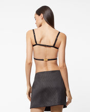 Load image into Gallery viewer, Pinstrip Bra | Women Tops Black | GCDS Spring/Summer 2023
