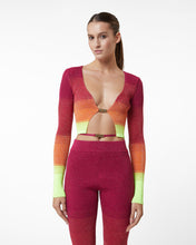Load image into Gallery viewer, Lurex Degradé Mini Cardigan | Women Knitwear Fuchsia | GCDS Spring/Summer 2023
