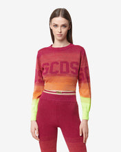 Load image into Gallery viewer, Lurex Degradé Cropped Sweater | Women Knitwear Fuchsia | GCDS Spring/Summer 2023
