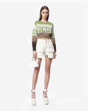 Load image into Gallery viewer, Lurex Degradé Cropped Sweater | Women Knitwear Military Green | GCDS Spring/Summer 2023
