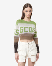 Load image into Gallery viewer, Lurex Degradé Cropped Sweater | Women Knitwear Military Green | GCDS Spring/Summer 2023
