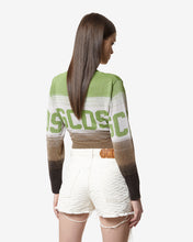 Load image into Gallery viewer, Lurex Degradé Cropped Sweater | Women Knitwear Military Green | GCDS Spring/Summer 2023
