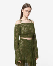 Load image into Gallery viewer, Gcds Monogram Macramé Sweater | Women Knitwear Military Green | GCDS Spring/Summer 2023
