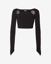 Load image into Gallery viewer, Logo Chain Long Sleeves Top | Women Tops Black | GCDS Spring/Summer 2023
