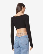 Load image into Gallery viewer, Logo Chain Long Sleeves Top | Women Tops Black | GCDS Spring/Summer 2023
