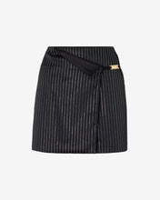Load image into Gallery viewer, Logo Clip Pinstrip Skirt | Women Skirts Black | GCDS Spring/Summer 2023
