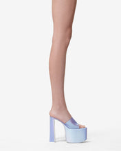 Load image into Gallery viewer, Holographics Platform Sandals | Women Shoes Silver/Lilac | GCDS Spring/Summer 2023
