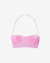 Load image into Gallery viewer, Ribbed Denim Bra | Women Tops Pink | GCDS Spring/Summer 2023
