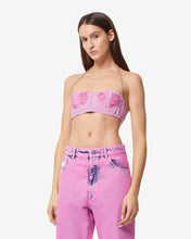 Load image into Gallery viewer, Ribbed Denim Bra | Women Tops Pink | GCDS Spring/Summer 2023
