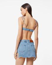 Load image into Gallery viewer, Gcds Bling Denim Bra | Women Tops New Light Blue | GCDS Spring/Summer 2023
